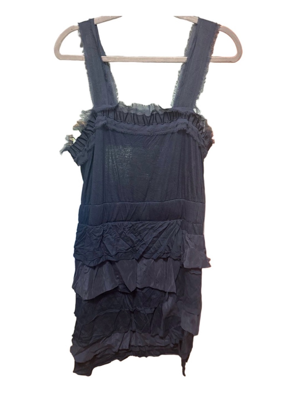 Banana Republic Navy Ruffle Tiered Dress